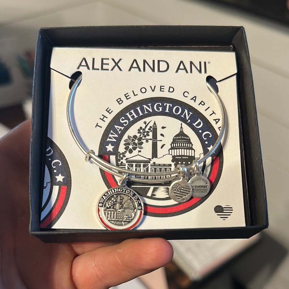 Alex and Ani Silver Washington D.C. Charm Bracelet